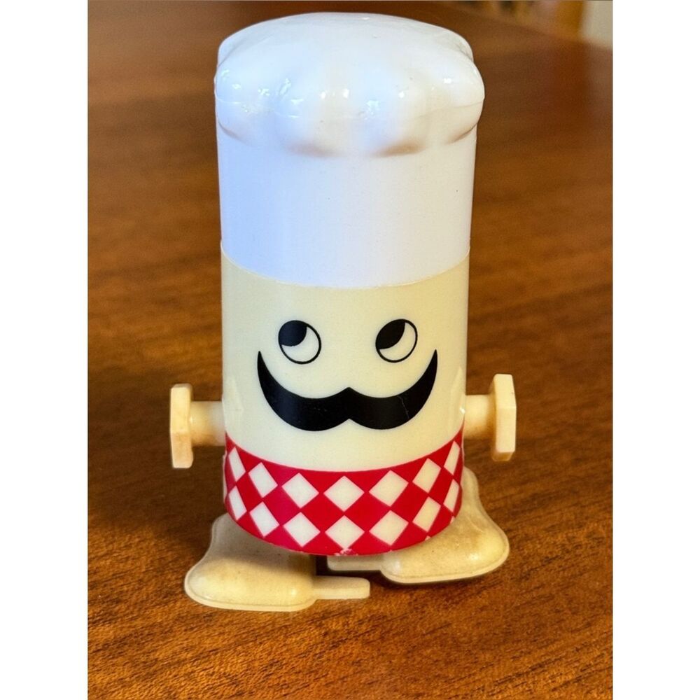 Vintage MSR Imports Walking Wind-up Chef Salt or Pepper Shaker "Happy Chef"